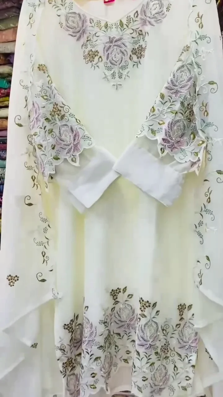 White Embroidered Designer Suit